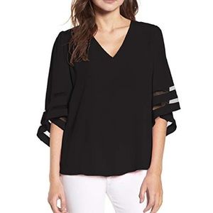 Black bell sleeves top